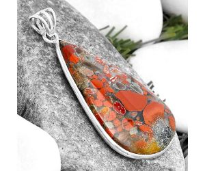 Natural Red Brecciated Jasper Pendant SDP124555 P-1001, 23x39 mm