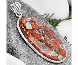 Natural Red Brecciated Jasper Pendant SDP124558 P-1001, 21x37 mm