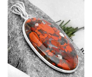 Natural Red Brecciated Jasper Pendant SDP124560 P-1001, 22x36 mm