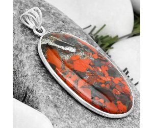 Natural Red Brecciated Jasper Pendant SDP124562 P-1001, 22x37 mm