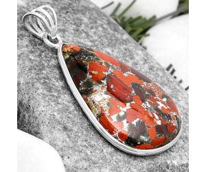 Natural Red Brecciated Jasper Pendant SDP124565 P-1001, 19x31 mm