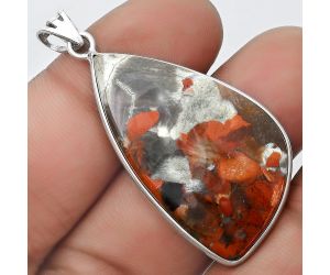 Natural Red Brecciated Jasper Pendant SDP124569 P-1001, 21x37 mm