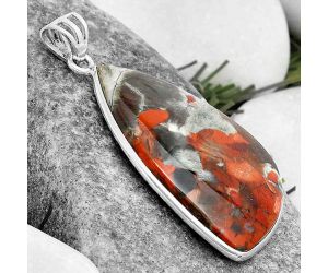 Natural Red Brecciated Jasper Pendant SDP124569 P-1001, 21x37 mm