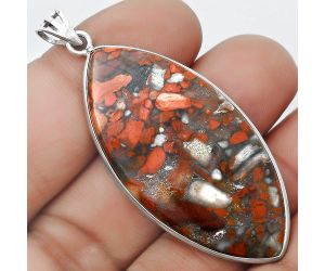 Natural Red Brecciated Jasper Pendant SDP124576 P-1001, 23x46 mm