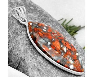 Natural Red Brecciated Jasper Pendant SDP124584 P-1001, 18x38 mm