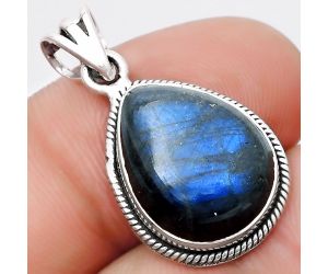 Blue Fire Labradorite - Madagascar Pendant SDP125318 P-1056, 13x17 mm