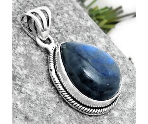 Blue Fire Labradorite - Madagascar Pendant SDP125318 P-1056, 13x17 mm