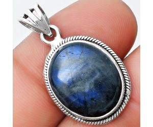 Blue Fire Labradorite - Madagascar Pendant SDP125324 P-1056, 14x17 mm