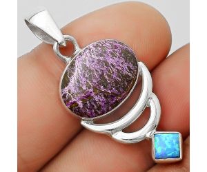 Purpurite - South Africa & Fire Opal Pendant SDP125938 P-1693, 12x16 mm