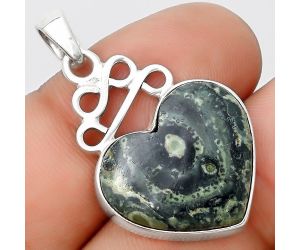 Valentine Gift Heart Natural Star Galaxy Jasper Pendant SDP125994 P-1554, 18x20 mm