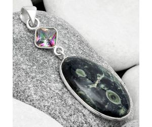 Star Galaxy Jasper & Mystic Topaz Pendant SDP126374 P-1098, 17x28 mm