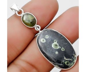 Star Galaxy Jasper & Chrome Chalcedony Pendant SDP126416 P-1098, 17x27 mm