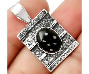 Natural Snow Flake Obsidian Pendant SDP126640 P-1658, 9x12 mm