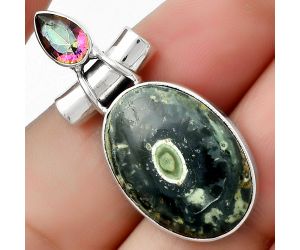 Star Galaxy Jasper & Mystic Topaz Pendant SDP126726 P-1159, 15x21 mm