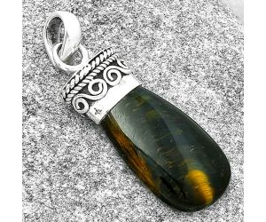 Natural Blue Tiger Eye Pendant SDP127353 P-1331, 14x23 mm