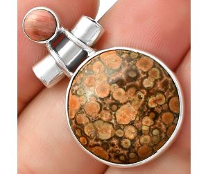 Poppy Jasper & Pink Tulip Quartz Pendant SDP127816 P-1159, 19x19 mm