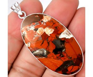 Natural Red Brecciated Jasper Pendant SDP128456 P-1001, 23x40 mm