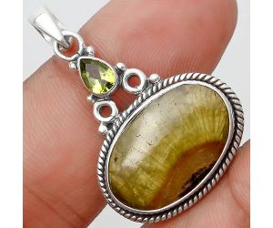 Natural Australian Prehnite & Peridot Pendant SDP128985 P-1282, 13x20 mm