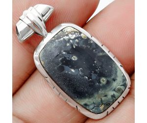 Natural Star Galaxy Jasper Pendant SDP129203 P-1667, 14x23 mm