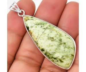 Natural Chrome Chalcedony Pendant SDP130024 P-1001, 22x44 mm