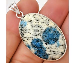 Natural K2 Blue - Azurite In Quartz Pendant SDP130126 P-1001, 21x32 mm