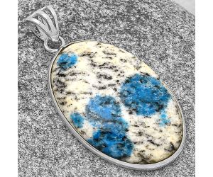 Natural K2 Blue - Azurite In Quartz Pendant SDP130126 P-1001, 21x32 mm