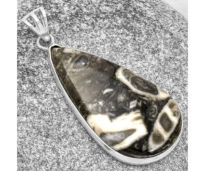 Natural Mexican Cabbing Fossil Pendant SDP130162 P-1001, 19x36 mm