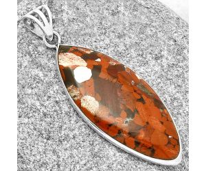 Natural Red Brecciated Jasper Pendant SDP130218 P-1001, 17x38 mm