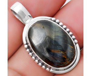 Natural Blue Tiger Eye Pendant SDP130661 P-1326, 15x21 mm