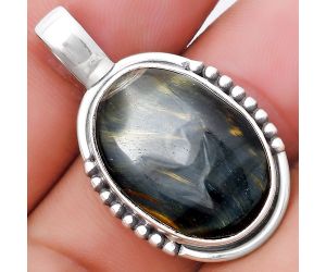 Natural Blue Tiger Eye Pendant SDP130677 P-1326, 15x21 mm