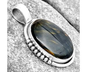 Natural Blue Tiger Eye Pendant SDP130677 P-1326, 15x21 mm