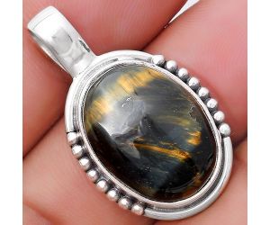 Natural Blue Tiger Eye Pendant SDP130680 P-1326, 15x20 mm