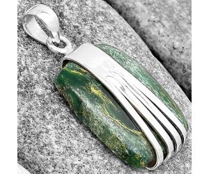 Natural Green Fuchsite Pendant SDP130743 P-1302, 18x25 mm