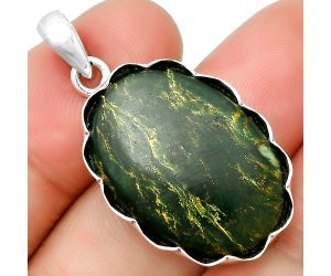 Natural Green Fuchsite Pendant SDP132573 P-1555, 18x25 mm