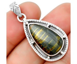 Natural Blue Tiger Eye Pendant SDP132653 P-1495, 11x20 mm