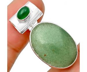 Natural Green Aventurine & Green onyx Pendant SDP132726 P-1300, 15x21 mm