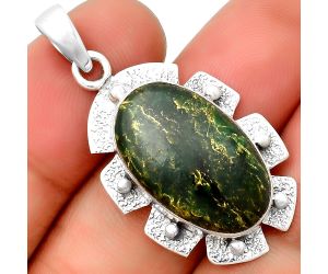 Natural Green Fuchsite Pendant SDP133095 P-1485, 13x22 mm