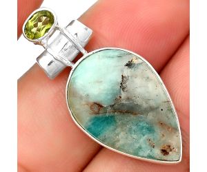 Natural Paraiba Amazonite & Peridot Pendant SDP133529 P-1159, 15x23 mm