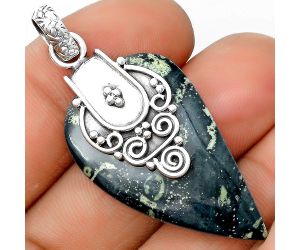 Natural Star Galaxy Jasper Pendant SDP134471 P-1313, 21x35 mm