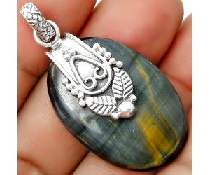 Southwest - Natural Blue Tiger Eye Pendant SDP134579 P-1313, 22x32 mm