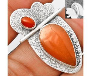 Natural Orange Aventurine & Carnelian Pendant SDP136097 P-1338, 11x19 mm