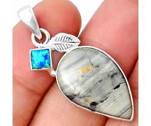 Picasso Jasper and Fire Opal Pendant SDP137578 P-1652, 14x22 mm