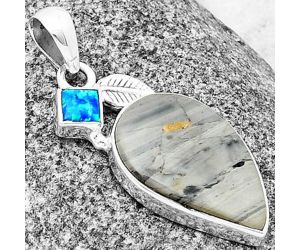 Picasso Jasper and Fire Opal Pendant SDP137578 P-1652, 14x22 mm