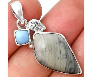 Picasso Jasper and Owyhee Opal Pendant SDP137609 P-1652, 14x23 mm