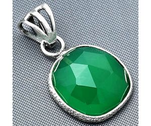 Green Onyx Checker Pendant SDP138359 P-1001, 14x14 mm