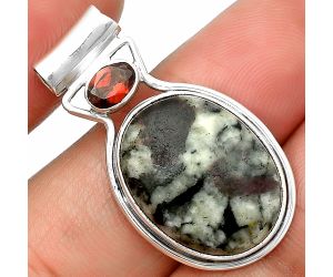 Russian Eudialyte and Garnet Pendant SDP139126 P-1130, 15x20 mm