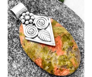 Owl - Unakite Pendant SDP141012 P-1649, 21x33 mm