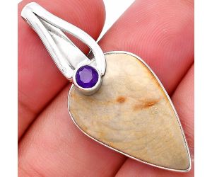 Polygram Jasper and Amethyst Pendant SDP144269 P-1251, 15x25 mm