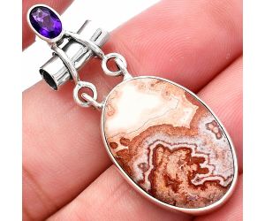 Rosetta Picture Jasper and Amethyst Pendant SDP144422 P-1276, 16x23 mm