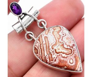 Rosetta Picture Jasper and Amethyst Pendant SDP144423 P-1276, 17x23 mm